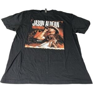 Jason Aldean Full Throttle Tour T-Shirt Men's Size XL‎ Black Tee Country Music